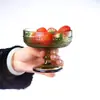 Bol de Hielo Ligero Estilo Francés de 300 ml con Rayas Verticales, Bol para Ensalada, Pieza Decorativa de Hotel, Adorno de Vidrio para Almacenamiento
