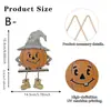 Nuevos adornos de hombre calabaza de madera para Halloween Decoración de escritorio de Acción de Gracias Set de 3 piezas lindos adornos de dibujos animados con pie colgante