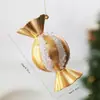 Nuevo producto transfronterizo: Colgante decorativo de copo de nieve navideño de PC dorado, accesorio decorativo para árbol de Navidad DIY, adorno colgante de caramelo