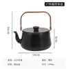 Tetera de aleación de aluminio con mango de madera para exteriores, hervidor de camping, hervidor de agua, tetera de té, tetera para picnic de camping, cafetera portátil