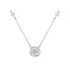 Collar de Plata S925 con Forma de Concha Estilo Cool Ins Brillante Blanco Corte Rosa de Ensueño Zircón de 8.0 Cadena para Clavícula de Mujer