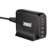 Carregador PD de Nitreto de Gálio 200W Multifuncional 120W 3A3 C Carregador de Mesa 160W Adaptador Multiuso 4C2A