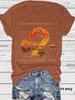 En stock Camiseta de mujer con cuello redondo y estampado de atardecer de moda europea y americana en stock Amazon en stock Manga corta suelta Comercio exterior