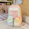 Nova Mochila Transparente Doce de Alta Aparência Estilo Japonês para Mulheres com Bloqueio de Cor e Grande Capacidade