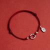 Pulsera trenzada de cuerda roja de plata S925 ajustable para parejas, Pulsera de buena suerte y fortuna, paz y alegría