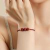 Pulsera de Plata de Ley S925 con Cinabrio y Perlas de Arena Dorada Púrpura, Pulsera Tejida con Hilo Rojo para Mujer, Regalo Estilo Chino para el Día de la Madre