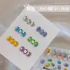 Strass Planos Octogonais Longos para Nail Art, Itens Populares, Strass Luxuosos Brilhantes em Formato de Bolha Doce, Acessórios de Unha Usáveis