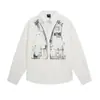 Camisa de Manga Longa Estampada com Colete Masculina Tendência Hip-Hop Europeia e Americana Design Moderno Casual Solto Gola Camisa Outono