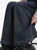Jeans de Pierna Ancha de Cintura Alta Vintage Azul Oscuro de Otoño para Mujer, Corte Holgado, Cubre Cadera, Adelgazantes, Modernos Jeans para Mujer A13899