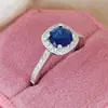 Anillo Caibao Cuadrado Multicolor de Venta Caliente Joyería de Anillo de Compromiso de Diamante Cuadrado Clásico de Comercio Exterior Europeo y Americano r5604