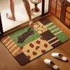 Alfombrilla de baño de dibujos animados, antideslizante, de secado rápido, resistente a las manchas, adecuada para usar en inodoros y cerca de las entradas del baño, a prueba de humedad y antibacteriana, hecha de tierra de diatomeas