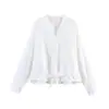 Ins Transfronterizo Europeo y Americano 2026 Nueva Moda Elegante Amazon Ropa para Mujer al por Mayor Camisa de Murciélago con Cuello en V y Cordón en la Cintura