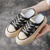 2026 Verão Item Quente Ins Tendência Solado Grosso Cano Baixo Solado Macio Versátil Meio Chinelos Sapatos Brancos Sandálias Sapatos Femininos Sapatos de Malha Vazada