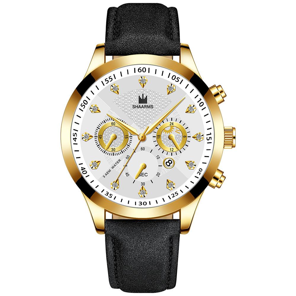 黑色皮带金壳白面金针