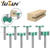 Yusheng Cortador en T Cortador de muescas Doble filo Pintura Verde 8 mangos Fresadora para carpintería Doble filo Tablero de madera Extracción de ranura Ranurado y Cortador de espiga
