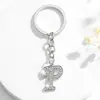 Colgante de Llavero Exquisito y Versátil de Aleación con Letra Inglesa y Diamantes, Accesorios de Joyería Populares, Simples y Creativos para Hombres y Mujeres