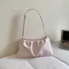 Bolsa plissada para mulheres, nova bolsa de ombro da moda primavera/verão, bolsa de nicho para mulheres, bolsa de ombro de cor sólida, alto valor estético