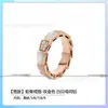 Anillo en Forma de Serpiente Baojia Versión Alta Unisex Lujo Accesible Chapado en Oro de 18K Anillo de Pareja de Tres Círculos Hueso de Serpiente Serpiente Llena de Diamantes
