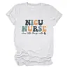 Camiseta básica de manga corta con cuello redondo, moda casual para mujer, enfermera NICU, donde Amazon eBay estación independiente