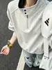 Sudadera con media cremallera y cuello alto estilo americano de moda para hombre, Otoño holgada casual versátil, Sudadera de alta calidad