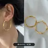 Brincos de Metal Circulares Exagerados Europeus e Americanos para Mulheres Estilo Coreano Espiral Círculo Grande Moda Popular Brincos de Estilo Metálico