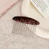 Pente para Franja Estampa de Leopardo com Revestimento de Veludo, Pente de Cabelo com Dentes, Grampo Antiderrapante, Acessório de Cabelo para Coque, Presilha de Cabelo Venda por Atacado