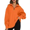Sudadera de manga larga con cremallera media para mujer, estilo casual, otoño e invierno 2023, estilo Amazon, para mujer, estilo europeo y americano