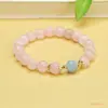Pulseira de Cristal Rosa Natural Aiyu Pulseira de Cristal de Círculo Único Água-marinha para Mulheres Atacado de Fábrica e Dropshipping S4040402