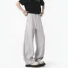 Calça de Moletom Desconstruída Americana Masculina Outono Inverno 2026 Nova Larga Esportiva Longa High Street Reta Casual Calças Dropshipping