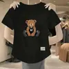 Comércio Exterior Transfronteiriço Liberação Estoque Grande Marca Etiqueta Cortada Camiseta Feminina Manga Curta Tamanho Grande Top Solto Roupa de Mãe Cobertura da Barriga