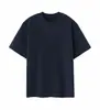 Camisa de manga corta pesada desgastada de 430 g (Hilo doble de 16 hilos) camiseta de moda con cuello redondo, casual y cómoda con diseños estampados y bordados