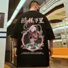 Moda Tiburón High Street Oversized Manga Corta Hombre Corte Holgado Talla Grande Marca de Moda Camiseta de Media Manga 8XL