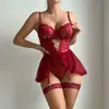 Ropa interior europea y americana transparente sexy de encaje y malla, minifalda sexy, body sexy, talla grande, bata, venta al por mayor
