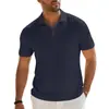 Camisa Polo de Verano para Hombre con Rayas Verticales Texturizadas y Cuello Campana, Transpirable, Holgada, de Secado Rápido, Manga Corta Casual, Transfronteriza de Amazon