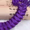 Cinta de Poliéster de 4 cm Línea Media Encaje Fruncido de Descuento Flor de Mano Cinta para Empaquetar Cajas de Regalo Adornos para Ropa Zapatos Sombrero 30 metros