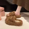Chinelos plataforma estilosos de bico aberto estilo pele de ovelha, um novo design fashion, perfeitos para usar ao ar livre e uma escolha super popular para outono e inverno.