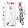 Dragão Voador Lobo de Cristal Dente de Lobo Manga Elefante Voador Controle Remoto Sem Fio Manga Vestível Extensor Peniano Manga Vibratória Brinquedo Sexual Adulto