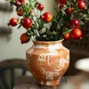 Jarrón de Cerámica Retro Zen Estilo Chino Nuevo de Jingdezhen, Pie de Decoración de Encimera para Interiores de Hogar de Alta Gama y Estéticamente Agradable
