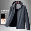 Nueva Chaqueta de Seda de Leche para Otoño e Invierno Chaqueta de Hombre Casual de Negocios con Capucha Cálida Almacenamiento de Calor Terciopelo Chaqueta de Hombre Transfronteriza