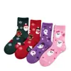 Calcetines Navideños para Mujer de Terciopelo de Visón Transfronterizos Suaves Gruesos Cálidos Rojos Protección contra el Frío al Aire Libre Calcetines de Media Pantorrilla Navideños
