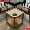 Mesa de Café Mahjong de Gama Alta con Forma de Abanico para Hotel Madera Maciza Placa de Roca Pequeño Estante de Almacenamiento Sala de Ajedrez y Cartas Estante para Agua de Té Especial para Casa de Té Antiescaldado