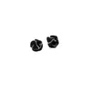 Pendientes de botón de camelia esmaltados en negro nuevos de estilo francés, pendientes de temperamento simple, lujo ligero, sensación de alta gama, adornos para orejas con aguja de plata 925