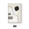Sofá de Sala de Estar Cremoso Parede de Fundo Pintura Decorativa Estilo Nórdico Linhas Abstratas Murais de Corredor Hall de Entrada Pintura de Parede