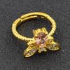 Anillo de Abeja de Citrino de Moda Nueva de Weizhuang Abierto Ajustable para Mujer W134