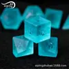 Conjunto de Dados de 7 Peças Aquamarina Fosca Burst para Dungeons and Dragons Jogo de Mesa Multilados Cristalinos Dados Dnd Dados Burst