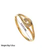 Pulsera de Acero Inoxidable y Acero de Titanio Transfronteriza Estilo Popular Europeo y Americano Pulsera Redonda Cielo Estrellado de Oro de 18K Pulsera Versátil Exquisita para Mujer