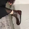 Botines de tobillo patchwork súper cómodos, estilo retro británico, para mujer, punta redonda, suela plana, suela suave, versátiles, botines Chelsea con cremallera trasera