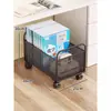 Caixa organizadora de livros com rodas, adequada para estudantes, para uso sob mesas em salas de aula, organizador de livros e mochilas, caixa organizadora de mesa, estante de livros, estante