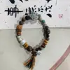Qingshan Lingyin Muzhu Zen Pulseira de Mão Círculo Único Literário Retrô Círculo Único Templo Igual Lote Novo Chinês Jingdezhen