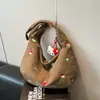 Bolso Cruzado Bordado Versátil para Viajes Diarios Bolso de Pana Rayada para Mujer 2026 Nuevo Pequeño de Nicho Gran Capacidad Bolso de Hombro Único